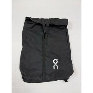 On Running Black Roll Top‎ Backpack Lightweight Commuter Bag Magnetic Buttons